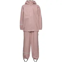 CeLaVi Basic Rainwear Set -Recycle Pu - Pink - 116-122