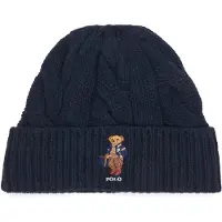 Ralph Lauren Polo Bear Cable Wool-Blend Beanie - Navy - ONE SIZE