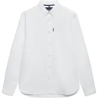 Superdry for man. M4011210A Essentials Oxford Shirt in White (L), Casual, Cotton, Long sleeve