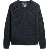 Superdry for woman. W6110588A Pullover Oversize Cable navy (L/XL), Casual, Cotton