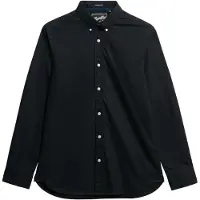 Superdry for man. M4011064A Essentials Tailored Lite Shirt black (S), Cotton, Classic, Long sleeve