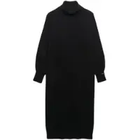 Superdry for woman. W8012129A Black roll-neck dress (M), Casual, Wool, Long sleeve
