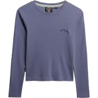 Superdry for woman. W6012108A Essential Logo Rib T-shirt blue (XL), Casual, Cotton, Long sleeve