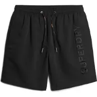 Superdry for man. M3010227A Premium black embroidered swimming costume (S), Beachwear, Sustainable, Recycled polyester