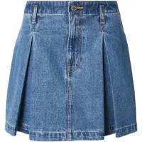 Calvin Klein Jeans Pleated Denim Mini Skirt Tinted - Blue - 32
