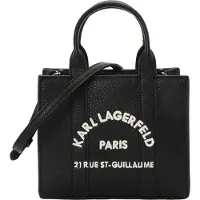 Karl Lagerfeld Käsilaukku 'Rue St-Guillaume' musta / valkoinen