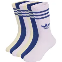 Adidas Sukat '3-Stripes Crew 6 Pairs Kids' marine / pastellinkeltainen / vaaleanvioletti