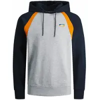 Jack & Jones Collegepaita 'JCOFly' yönsininen / meleerattu harmaa / oranssi