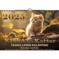 Suomen Aika Kissat 2025 taskullinen seinäkalenteri