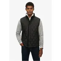 Superdry for man. M5012273A Black quilted waistcoat (XXL), Casual, Recycled Polister, Sustainable