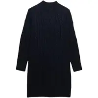 Superdry for woman. W8012130A Slouchy Cable navy dress (M), Casual, Cotton, Long sleeve