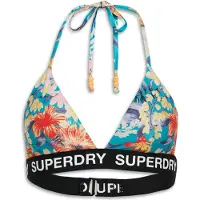 Superdry for woman. W3010400A Triangle Bikini Top With Logo multicolour (M), Blue, Beachwear, Recycled Polister, Sustainable