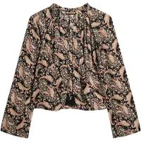Superdry for woman. W6012101A Multicoloured printed blouse (S), Casual, Multicolor, Viscose, Long sleeve