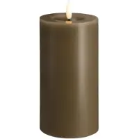Moods & More LED pillar candle - Melted Dark sand - 74x150 mm