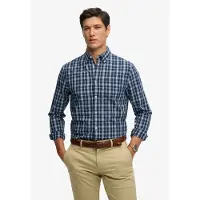 Superdry for man. M4011107A Preppy Poplin Navy Shirt (XL), Casual, Cotton, Long sleeve