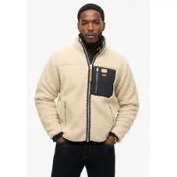 Superdry for man. M2014141A Vintage Retro beige full zip fleece lining (XXL), Casual, Polyester