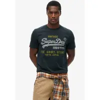 Superdry for man. M1012212A Heritage T-shirt navy (M), Casual, Cotton, Short sleeve