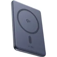 Baseus PicoGo AM31 Qi2 5000mAh 20W Ultra-Thin MagSafe Compatible Power Bank with Stand and Simple USB-C 20cm Braided Cable - Gray - 5000 mAh