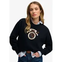 Superdry for woman. W2012579A Sweatshirt Crest navy (S), Casual, Cotton