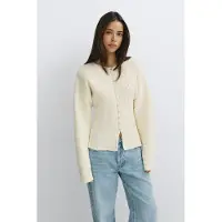 Gina Tricot  - Shaped knitted cardigan - Neuletakit - Valkoinen - XL - Naiset