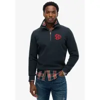 Superdry for man. M2014475A Sweatshirt Neon Half Zip Track navy (L), Casual, Cotton