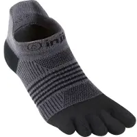Injinji Men's Run Midweight No Show Coolmax Black Gray Urheilusukat XL