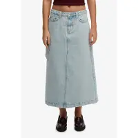 Superdry for woman. W7210406A Blue Denim Cargo Maxi Skirt (L), Casual, Cotton