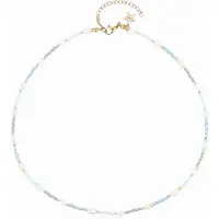 Dark Glass Bead Bracelet Mop Star & Pearls Light Blue