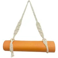 Torribaly Yoga Mat Carry Strap Handmade Boho Crochet Macrame Adjustable Shoulder Strap for Yoga Mat Pilates Exercise Fitness