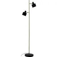 Dyberg Larsen Ocean Sort/ Messing Gulvlampe - Black - ONE SIZE