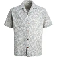 Jack & Jones Jprbluwinson Print Dobby S/S Shirt Ln - Cream - XXL
