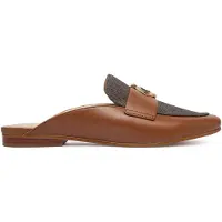Michael Kors for woman. 40T6MZFP3L Brown leather Mckenzie clogs with logo (36), Flat, None, Casual, Classic