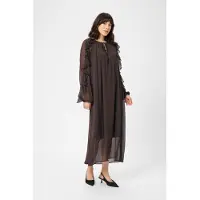 Kaffe Kamila Chiffon Dress - Brown - 36