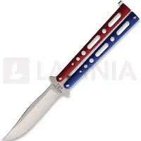 Bear & Son Butterfly Red White Blue kääntöveitsi
