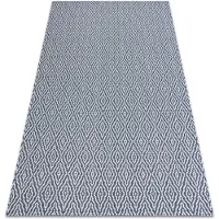 Rugsx Alfombra CASA ECO sisal BOHO Diamantes 22084 azul oscuro / crema, alfombra reciclada 153x220 cm