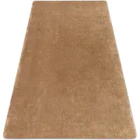 Rugsx Alfombra de lavado moderna LAPIN shaggy antideslizante marfil / marrón 133x180 cm