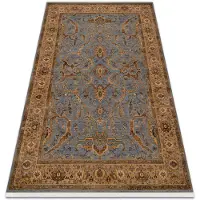 Rugsx Alfombra KESHAN franjas, Marco oriental 7875/53544 beige / azul 80x145 cm