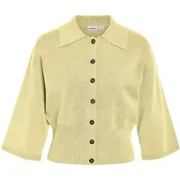 Noisy May Nmshyla 3/4 Sleeve Knit Polo Cardigan - Yellow - L