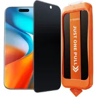 Torras iPhone 17 Pro GlassGo yksityisyyden suoja karkaistu lasi näytönsuoja Auto-Align kehys
