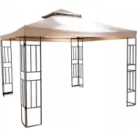 Koopman Kokoontaitettava teräksinen puutarhapaviljonki 300 x 270 cm, beige