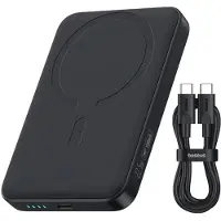 Baseus Powerbank EnerFill FM11 Ultra-Mini 10000mAh 22,5W kompatybilny z MagSafe z kablem Simple USB-C 20V/3A 30cm - czarny
