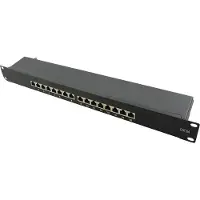Logilink NP0076, 10 Gigabit Ethernet, RJ-45, Cat6a, 1U, Musta, Metalli