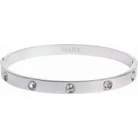 Dark Big Dot Bangle Silver