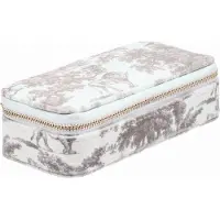 Dark Velvet Jewellery Box Mini Warm Taupe Savannah Pattern