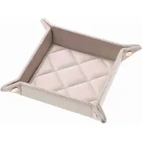 Dark Velvet Quilted Jewellery Tray Small Sand
