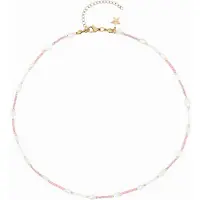 Dark Glass Bead Bracelet Mop Star & Pearls Light Rose