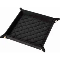 Dark Velvet Quilted Jewellery Tray Medium Black