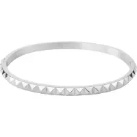 Dark Stud Bangle Thin Silver