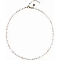 Dark Pearl Necklace White Pearl 4mm 45cm
