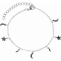 Dark Charm Bracelet Extra Thin Silver